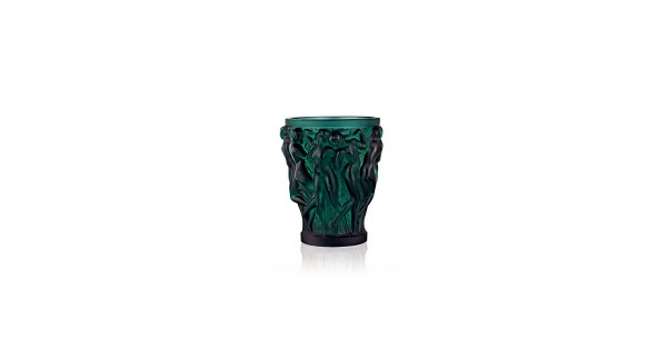 Crystal Intense Green Vase Bacchantes Lalique