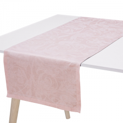 100% Linen Table Runner Powder Pink 50x150cm - Tivoli - Le Jacquard Français