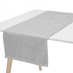 100% Linen Table Runner Pearl 50x150cm - Tivoli - Le Jacquard Français