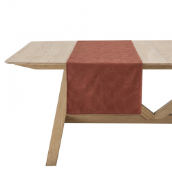 Table Runner 100% Cotton Red 50x150cm - Vegetal Mood - Le Jacquard Français