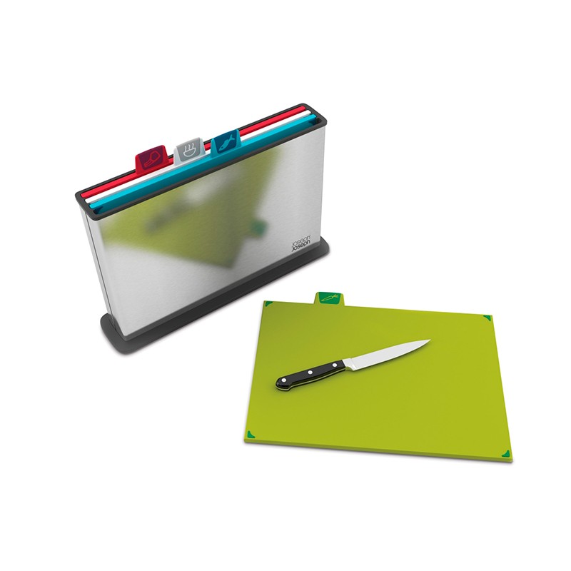 Joseph Joseph Silver Large Index Color-Coded Cutting Board Set