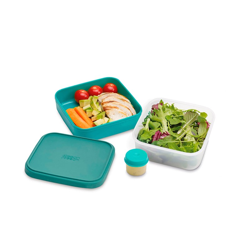 3 en 1 Contenedor para Ensaladas Turquesa - GoEat Compact - Joseph