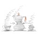 Espresso Coffee Maker Induction 3 Cups - Pulcina Grey And Red - Alessi ALESSI ALESMDL02/3RFM