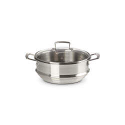 Vaporeira Grande com Tampa de Vidro 24cm - Classic Inox - Le Creuset LE CREUSET LC96101924001000