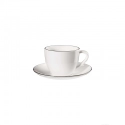 Cappuccino Cup with Saucer 250ml - Ligne Noire White And Black - Asa Selection