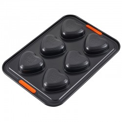Forma para 6 Bolinhos Coração Mensagens Preto - Le Creuset LE CREUSET LC46019000010000