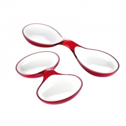 Set of 2 Interlocking Dishes Red - Grace White And Red - Guzzini