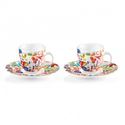 Conjunto de 2 Chávenas Espresso Alfabeto - Icons Multicolorido - Guzzini