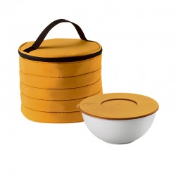 Juego Bolso Térmico Circular con Recipiente Amarillo - Handy - Guzzini