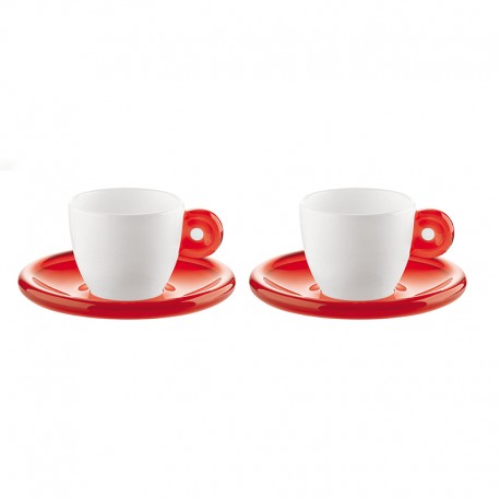 Set of 2 Espresso Cups Red - Gocce - Guzzini GUZZINI GZ26690065