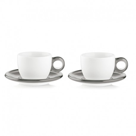 Set of 2 Cappuccino Cups Grey - Gocce - Guzzini GUZZINI GZ27740092