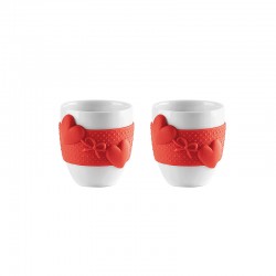 Set of 2 Espresso Cups Red - Love - Guzzini