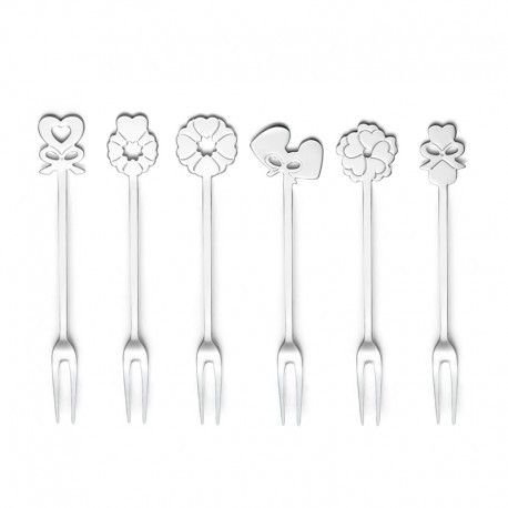Set of 6 Cocktail Forks - Love Silver - Guzzini GUZZINI GZ26842063
