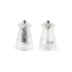 Conjunto Moinho de Sal e Pimenta 9cm - Lalique Transparente - Peugeot Saveurs