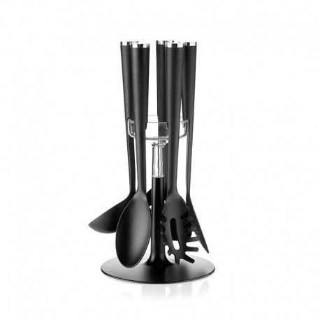 Set of 5 Utensils with Stand - Cooking Black - Guzzini GUZZINI GZ16980016