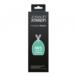 20 Extra Strong Custom-fit Bin Liners IW5 - Titan Black - Joseph Joseph