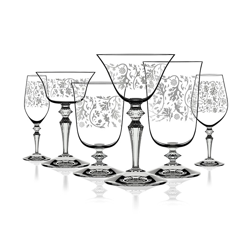 Set of 6 Glasses - Wormwood Alto-Ball Pattern Clear - Italesse