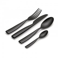 Cutlery Set 16 Pieces Black - Dressed en Plein Air - Alessi ALESSI ALESMW74S16B