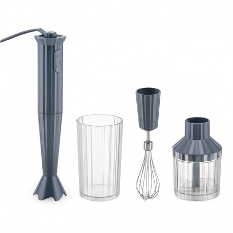 Hand Blender with Accessories Grey - Plissé - Alessi ALESSI ALESMDL10SG