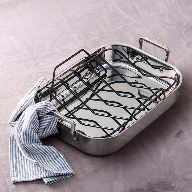 Le creuset stainless steel roasting pan hotsell