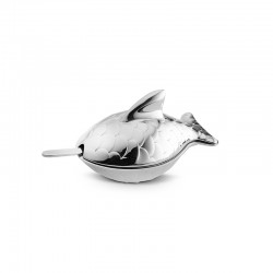Salt Cellar with Spoon - Colombina Fish Steel - Alessi