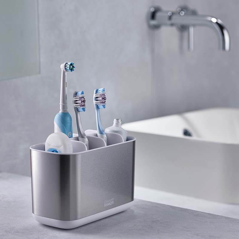 Set Soporte para Cepillos y Dispensador de Jabón - Easystore Inox