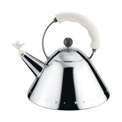 Chaleira Com Bico Em Forma De Pássaro Prata E Branco - Alessi ALESSI ALES9093W