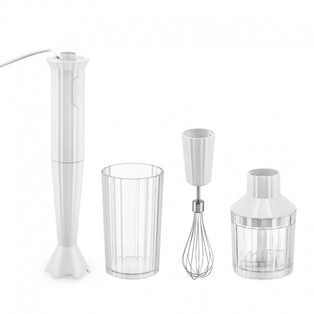 Hand Blender with Accessories White - Plissé - Alessi ALESSI ALESMDL10SW