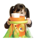Conjunto Infantil Orangotango - Bambino Lima (prato), Laranja (taça), Branco (copo) - Biobu BIOBU EKB35397