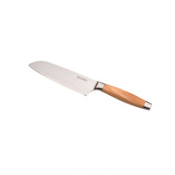 Cuchillo Santoku 13cm con Mango de Madera de Olivo Acero - Le Creuset