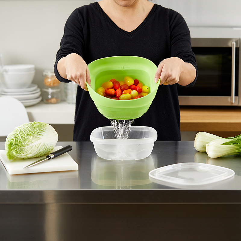 Caja de silicona para verduras y frutas, recipiente plegable para  almacenamiento de alimentos, microondas, cuenco de calefacción, Gadgets de  cocina