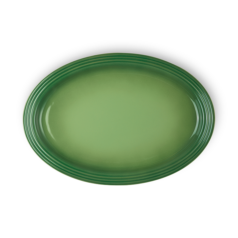 Oval Serving Platter 46cm Bamboo Green Le Creuset