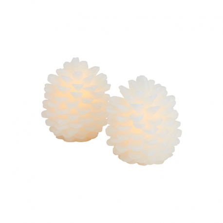 Set of 2 Wax Cone Led 10cm - Clara White - Sirius SIRIUS SR13102