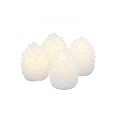 Juego de 4 Mini Piñas Cera Led 7cm - Clara Blanco - Sirius SIRIUS SR13103