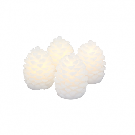 Set of 4 Mini Wax Cone Led 7cm - Clara White - Sirius SIRIUS SR13103