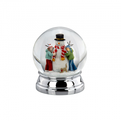 Snow Globe Snowman with Kids 12cm Silver - Hermann Bauer HERMANN BAUER HB5331