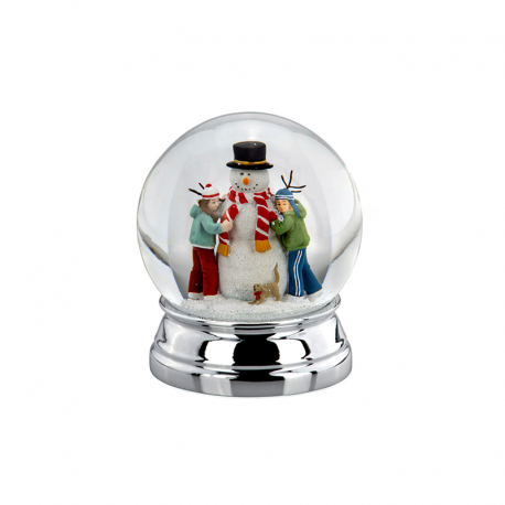 Snow Globe Snowman with Kids 12cm Silver - Hermann Bauer HERMANN BAUER HB5331