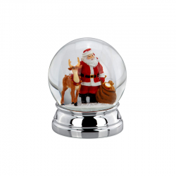 Snow Globe Santa Claus with Deer 12cm Silver - Hermann Bauer HERMANN BAUER HB5332