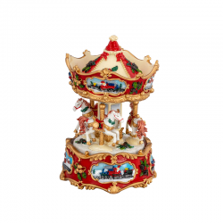 Music Box Carousel with White Horses Multicolour - Hermann Bauer HERMANN BAUER HB6395