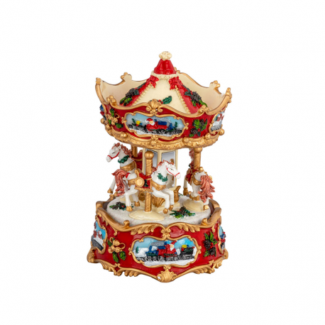 Caixa de Música Carrossel com Cavalos Brancos Multicolorido - Hermann Bauer HERMANN BAUER HB6395