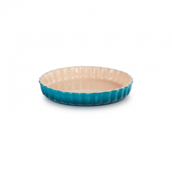 Stoneware Fluted Flan Dish 28cm Deep Teal - Heritage - Le Creuset