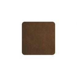 Set of 4 Coasters 10x10cm Dark Sepia - Soft Leather - Asa Selection