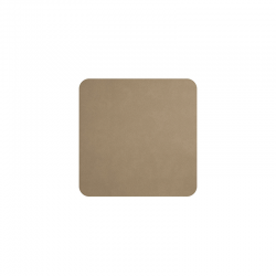 Set of 4 Coasters 10x10cm Sandstone - Soft Leather Dark Sepia - Asa Selection