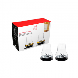 Coffret Set Duo Whisky + Base Metálica + Base Vasos Transparente - Peugeot Saveurs