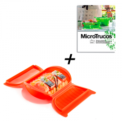 Microwaver Cooker 3-4P with Tray and Cookbook Microtrucos Red - Lekue