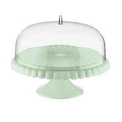 Small Cake Stand with Dome Mauve Green - Tiffany - Guzzini