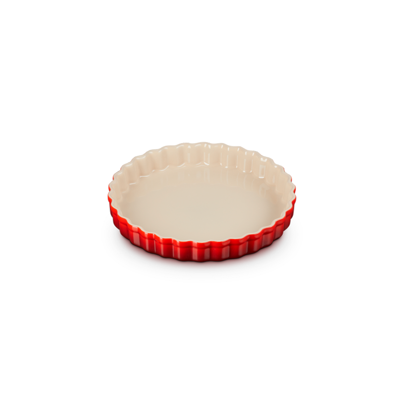 Stoneware Fluted Flan Dish 24cm Cerise Heritage Le Creuset
