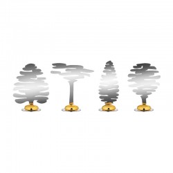 Set of 4 Place Markers Sorted - BarkPlace Tree Steel - Alessi