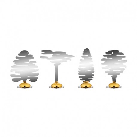 Set of 4 Place Markers Sorted - BarkPlace Tree Steel - Alessi ALESSI ALESBM18S4