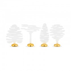 Set of 4 Place Markers Sorted White - BarkPlace Tree - Alessi